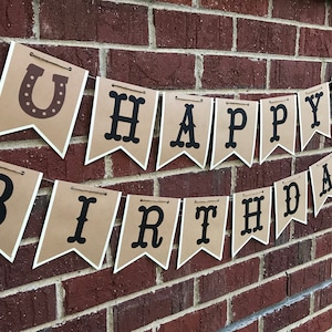 Farmhouse Birthday Banner. Farmhouse Banner. Rustic Birthday Banner. Farmhouse Horse Banner. Woodland Birthday Banner. Woodland Animals