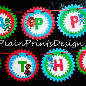 Pj Mask Birthday Banner. Pj Mask Banner. Pj Mask Party. PJ - Etsy