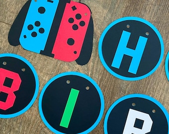 Video Games. Video Games Banner. Video Games Party. Video Games Birthday. Gamer Party. Blue and Red Video Games. Video Games Party Decor