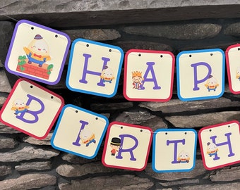 Nursery Rhyme. Nursery Rhyme Banner. Nursery Rhyme Birthday Decor. Egg. Egg Boy. Fairy Tale Banner. 1st Birthday. One Banner. Two Banner