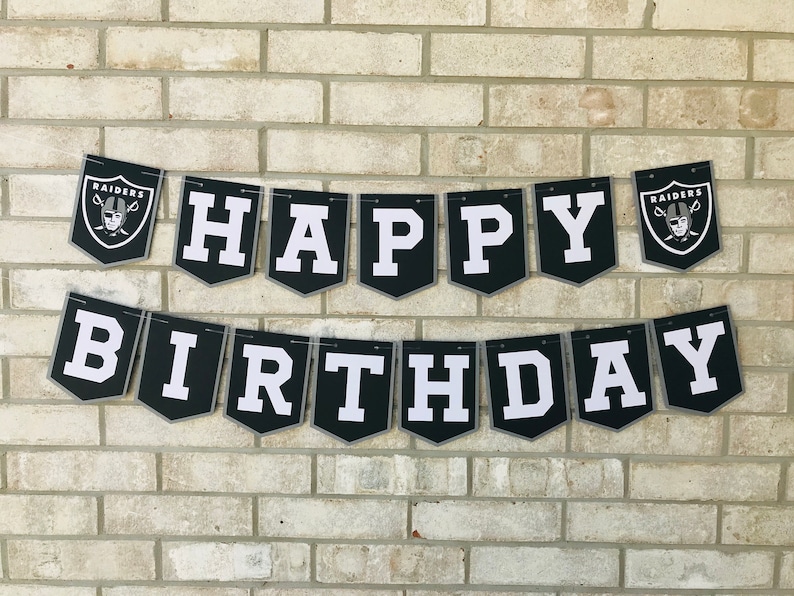 Las Vegas Raiders Birthday Banner Etsy