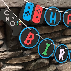 Video Games. Video Games Banner. Video Games Party. Video Games Birthday. Birthday Banner. Blue and Red Video Games. Video Games Party Decor