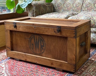 Trunk Coffee Table | Record Vinyl Storage Chest Racking | Vintage Industrial Trunk | Handmade To Order | Customisable