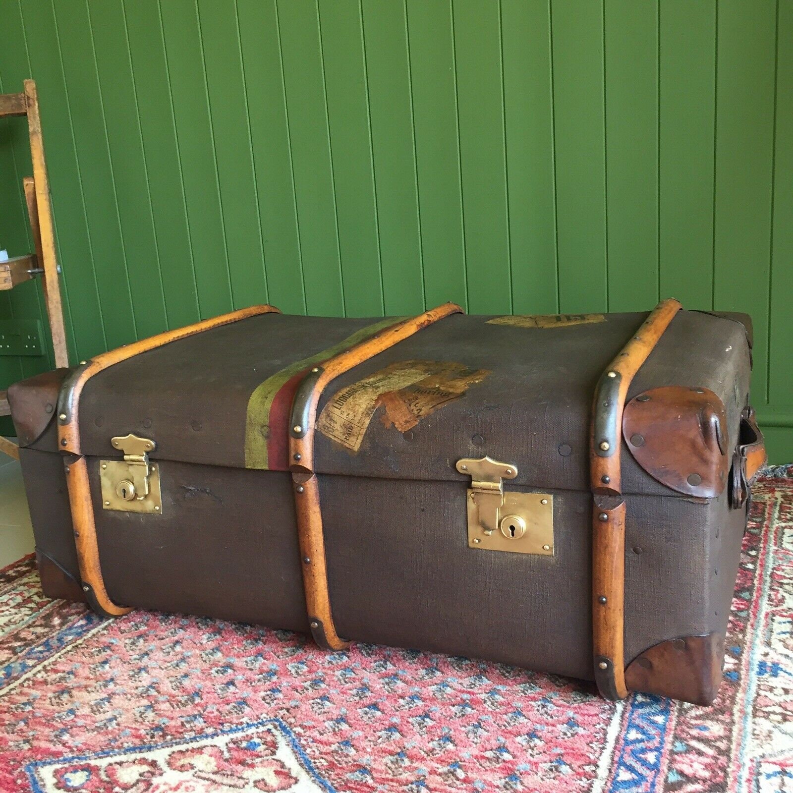 SOLD – Vintage / Industrial Steamer Trunk Coffee Table – The