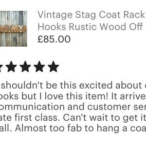 Vintage Stag Coat Rack Hooks Rustic Wood Sustainable Home Wall Decor Made To Order Any Length Xmas Dad Men's Gift image 4