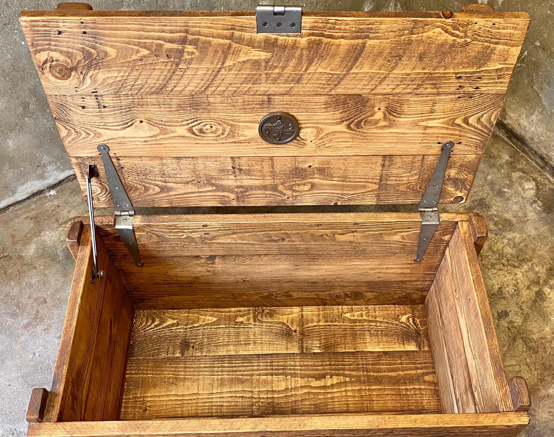 Rustic TRUNK Chest Coffee Table Storage Box Ottoman Reclaimed
