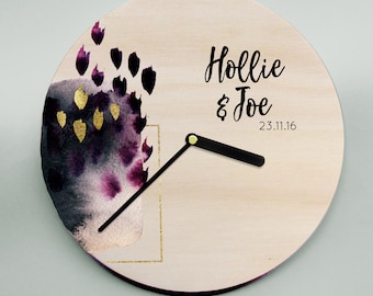 Trendy Clock / Unique Clock / Wedding Clock / Modern Clock / Couple Clock / Wooden Clock / Wall Clock