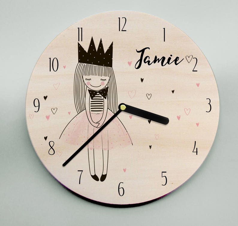 Little Girls Clock - Treat Your Princess to a Personalised Wooden Wall ...