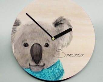 Koala / Australian gift / modern australiana / Australian animal / wooden clock / modern clock / large wall clock / other colors available