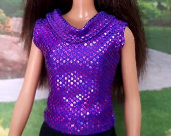 Broad collar tank top for 1/6 scale fashion dolls - fancy colors