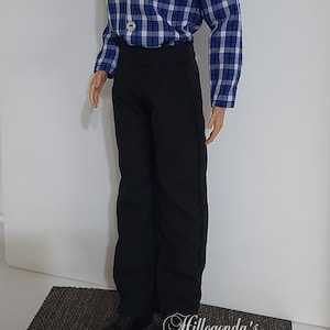 Black trousers for 12&quot; male fashion doll