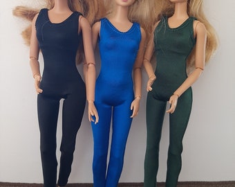 Sleeveless unitard for 11.5" fashion dolls - 20 solid colors available