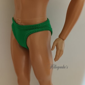 Set of 2 bikini underwear for 12 male doll more than 20 colors available Emerald green