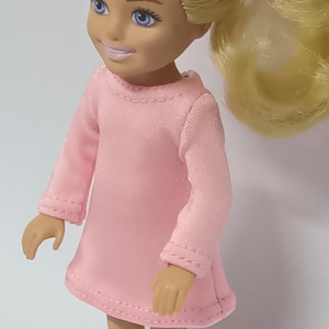 Long sleeve dress for 5.5&quot; little sister doll - solid colors