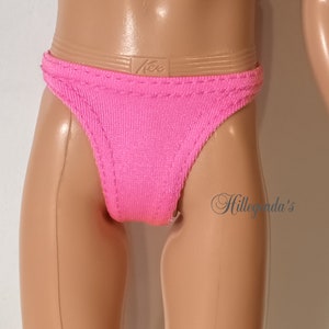 Set of 2 bikini underwear for 12 male doll more than 20 colors available Bright pink