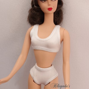 Bra and brief for 11.5" fashion dolls - solid colors