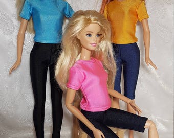 T-shirt for 1/6 scale 11.5" fashion dolls - various solid colors