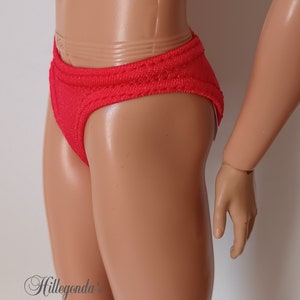 Set of 2 bikini underwear for 12 male doll more than 20 colors available Red