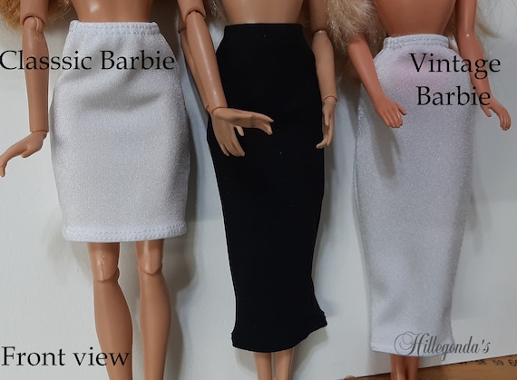 Knee length Lycra/spandex skirt/slip for 11.5" fashion dolls - solid colors