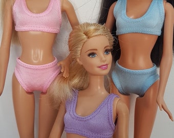 Bra and brief for 11.5 fashion dolls - solid colors