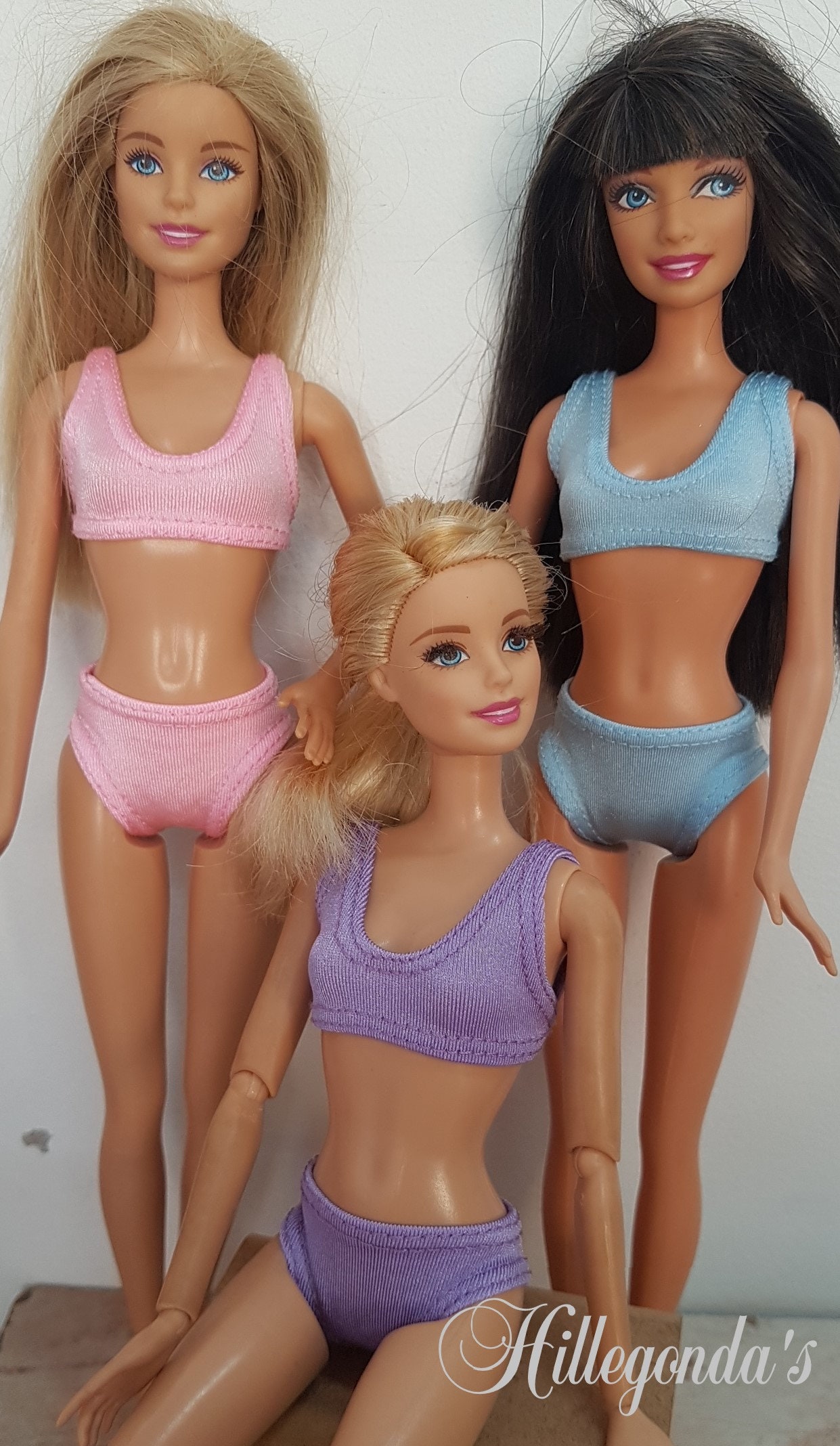 light aqua blue Bra and pantie set for Barbie and other fashion dolls