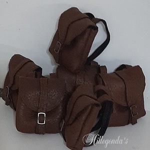 Brown faux leather backpack for 11.5" fashion dolls