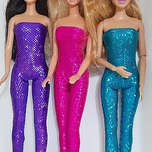Boobtube jumpsuit for 1/6 scale 11.5&quot; fashion dolls - fancy colors