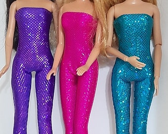 Boobtube jumpsuit for 1/6 scale 11.5" fashion dolls - fancy colors