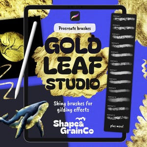 Gold Leaf Procreate Brushes | Gilding and Lettering | Painting Tools for iPad