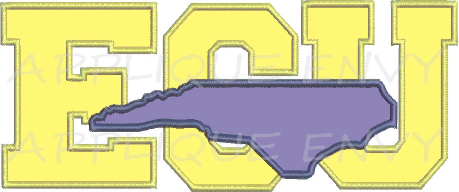 East Carolina University ECU State Silhouette Applique Pattern Etsy
