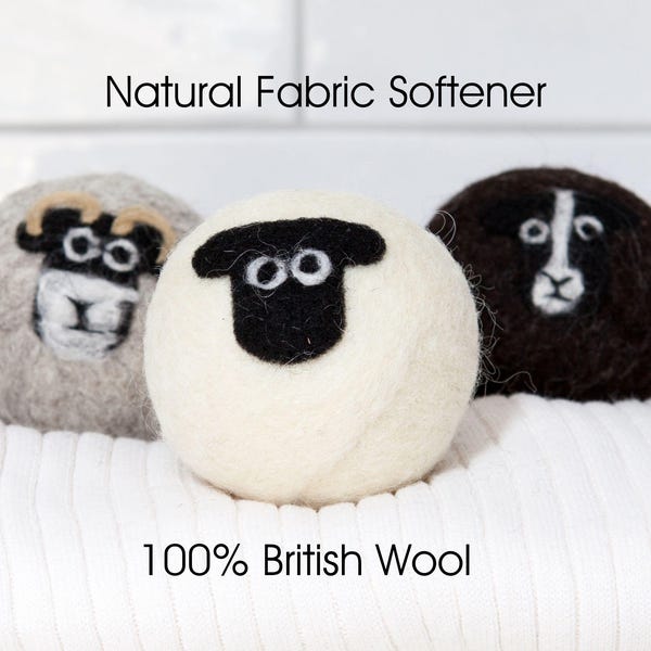Palline di lana per asciugatrice – Ammorbidente naturale – Bucato senza plastica – 100% lana britannica – Classic Sheep