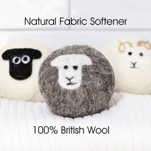 Bolas para secadora con forma de oveja – Suavizante natural – Lavandería sin plástico – 100 % lana británica - Oveja inglesa imagen 1