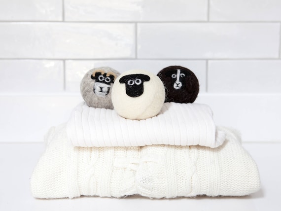 Wool Dryer Balls Pack of 3 Classic Mixed Sheep Felted Laundry