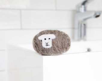 Felted soap - Herdwick sheep. Enriched with lanolin and wrapped in British wool. Naturally exfoliating and antibacterial
