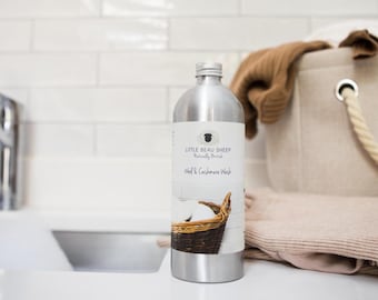 Detergente para lana, suéteres, cachemir, prendas delicadas, lana merino o prendas de punto. Detergente natural y suave (50 lavados).