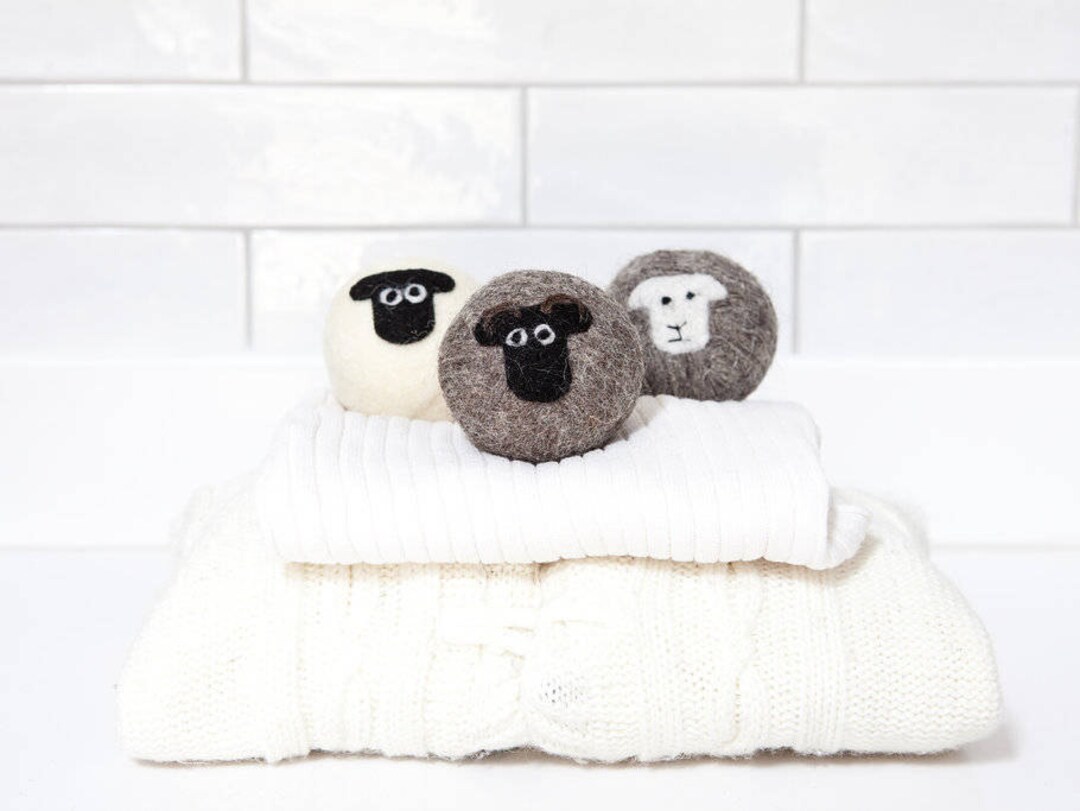 Wool Dryer Balls, Mixed Sheep Breed, Felted Laundry Balls, Reusable