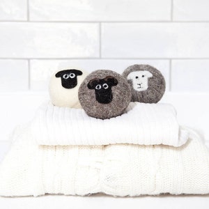 Wool dryer balls, mixed sheep breed, felted laundry balls, reusable, chemical free laundry, natural fabric softener