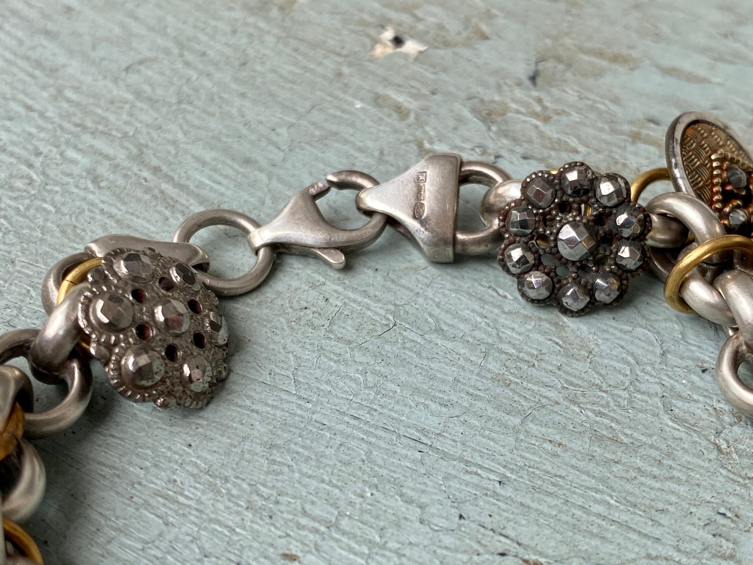 Antique Cut Steel Button Bracelet with Sterling Silver 7 1/2 Etsy