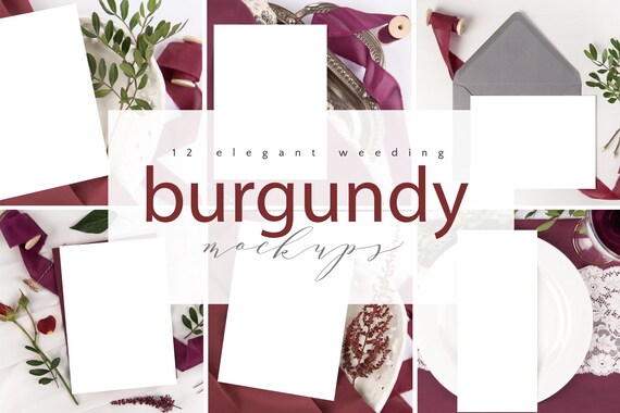 Burgundy Mockup Bundle Elegant Mockups For Your Burgundy Designs