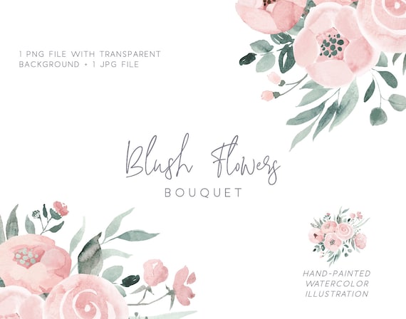Altrosa Blumen Aquarell Blumen Clipart Erroten Pfingstrosen Etsy