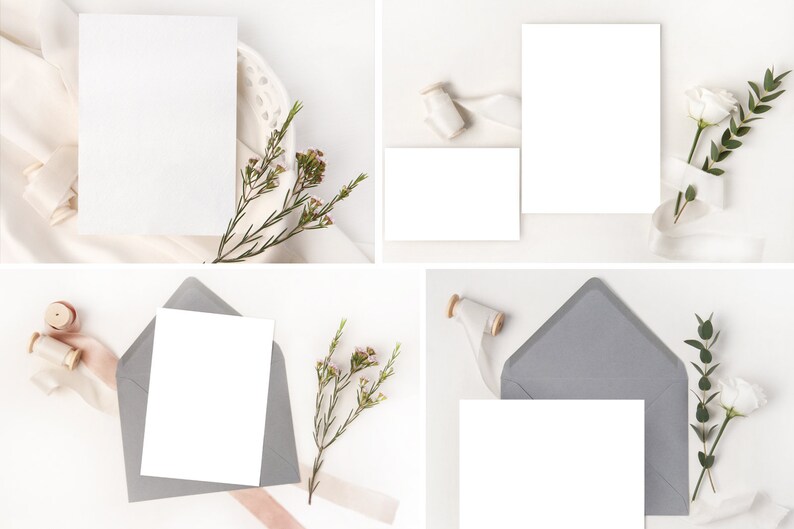 Download White Silk wedding mockup bundle Elegant mockups for your | Etsy