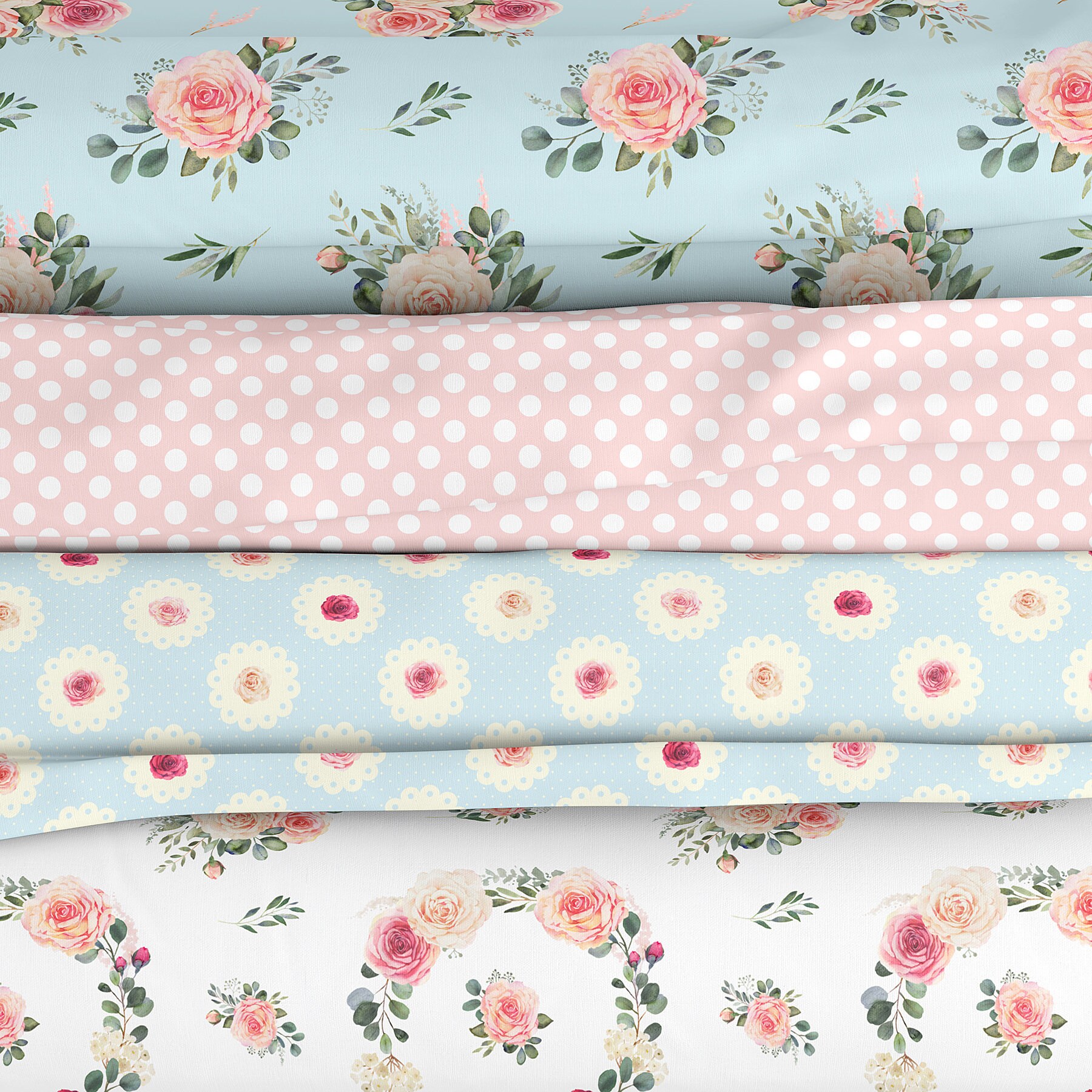 Digital Paper Floral Shabby Chic With Seamless Patterns, Roses Patterns ...