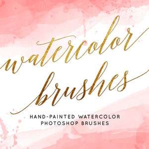 Watercolor Photoshop brushes clipart. ABR brushes bundle.