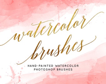 Watercolor Photoshop brushes clipart. ABR brushes bundle.