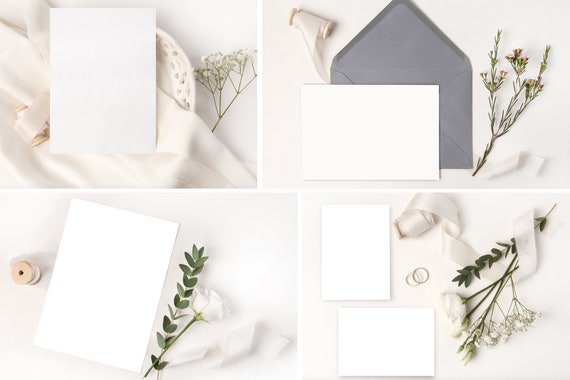 White Silk Wedding Mockup Bundle Elegant Mockups For Your Etsy