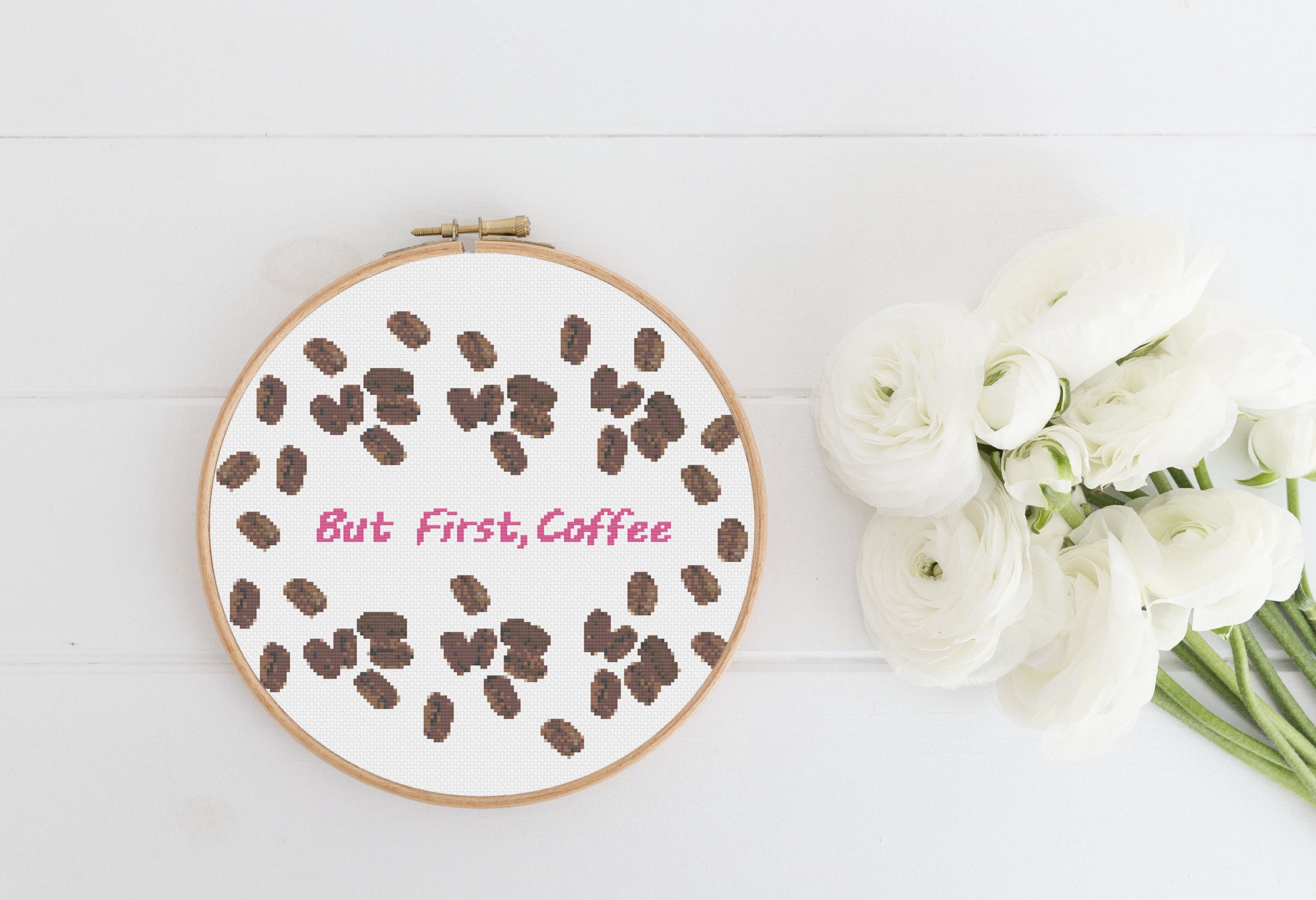 But First, Coffee - Easy Cross Stitch Pattern - Funny Quote - Easy ...