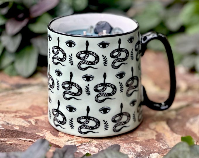 Snake eye positive energy intuition candle mug