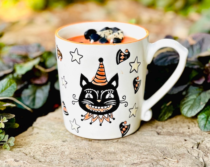 Jasper black cat candle