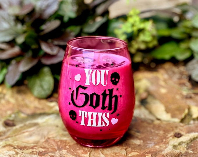 You goth this wine glass candle