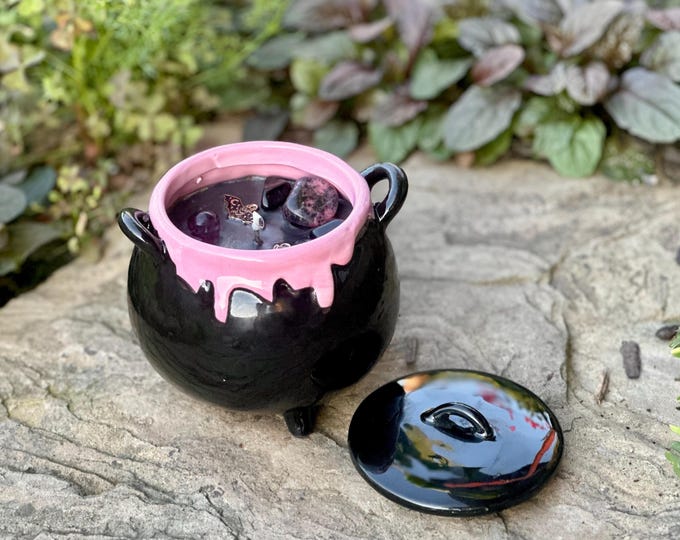 Pink cauldron candle drip